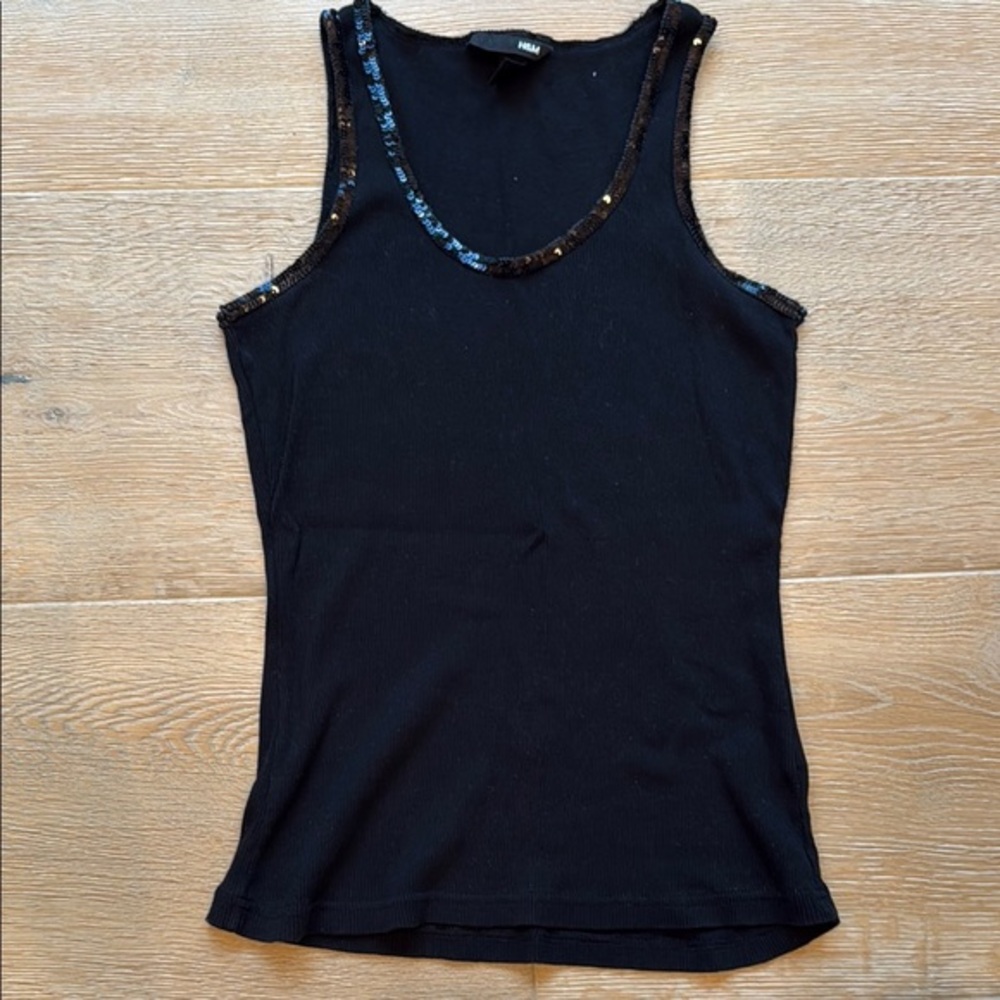 H&M Black Sequin Sleeveless Tank Top